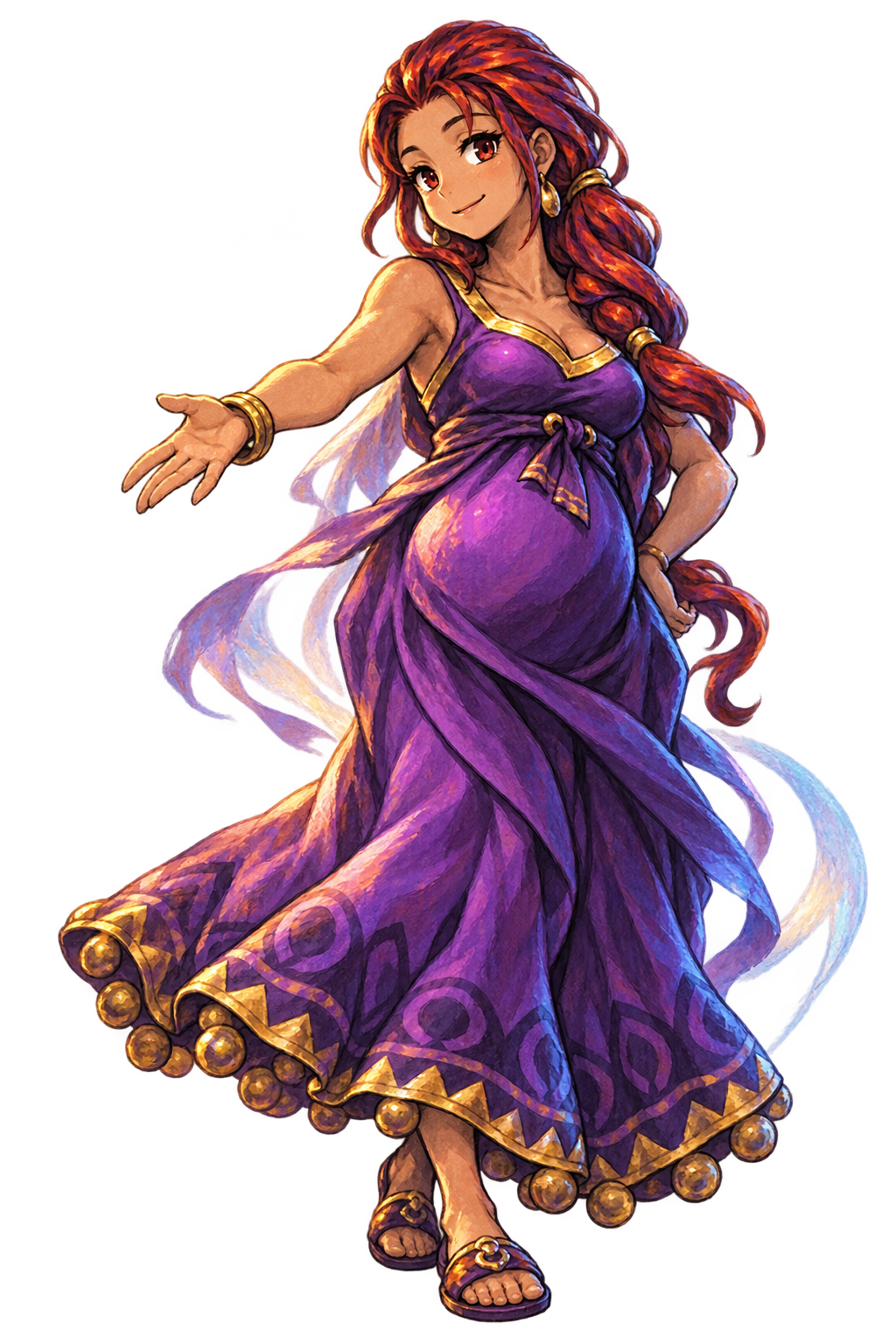 Gazella: A flowing purple dress and a warm welcome.