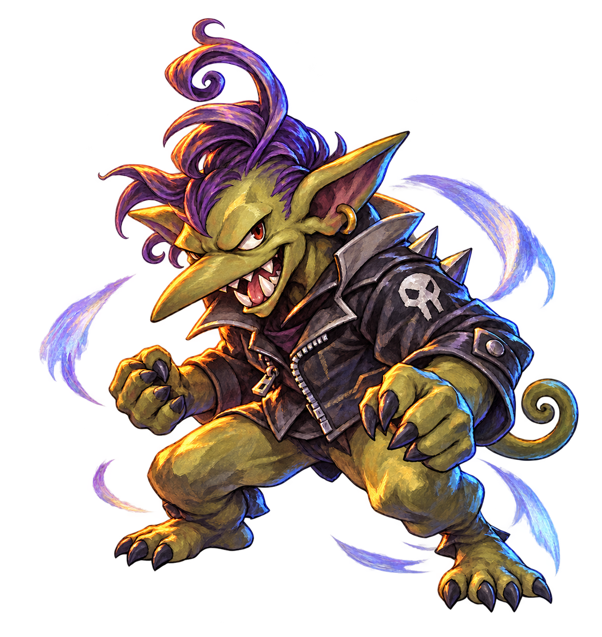 Gobma, the green monster in the preserved sword-adventure illustrations